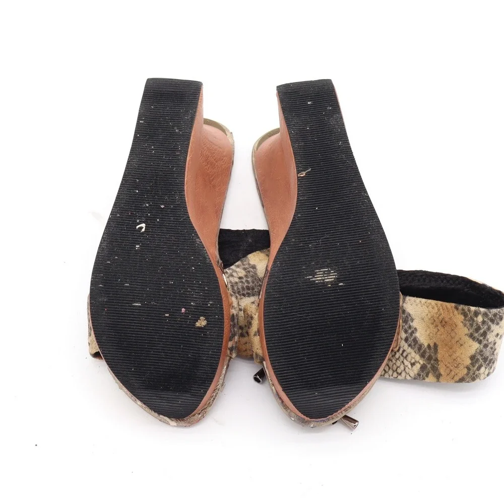 Modzori Wedge Sandals Womens 8 Platform Snakeskin Gold Reversible Fair